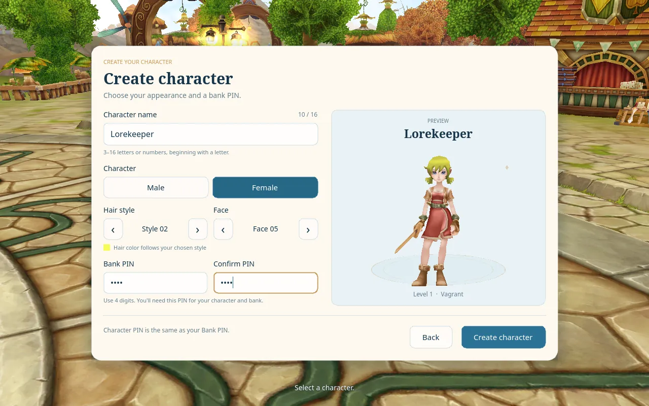 Character creation